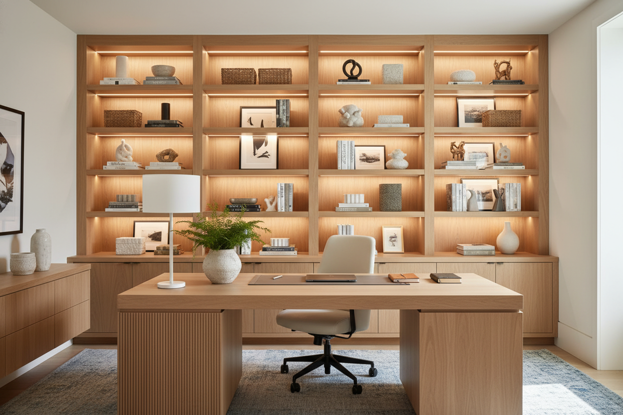 How a Desk With Built-In Bookcase Fixed My Windowless Office