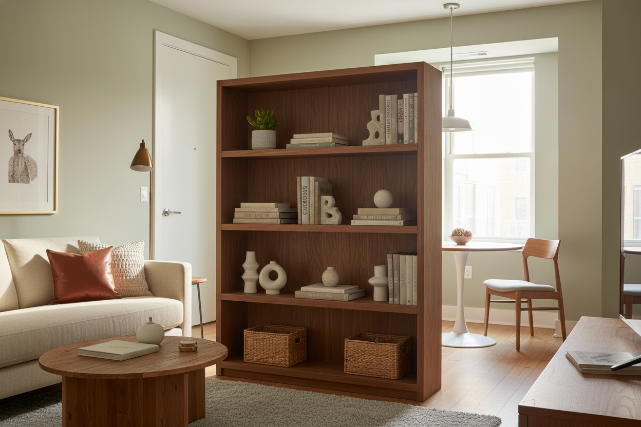 How a Single 4 Foot Bookcase Fixed My Awkward Open Floor Plan