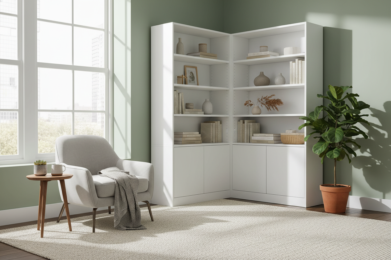 How a 25 Inch Wide Bookcase Fixed My Awkward Living Room Corner