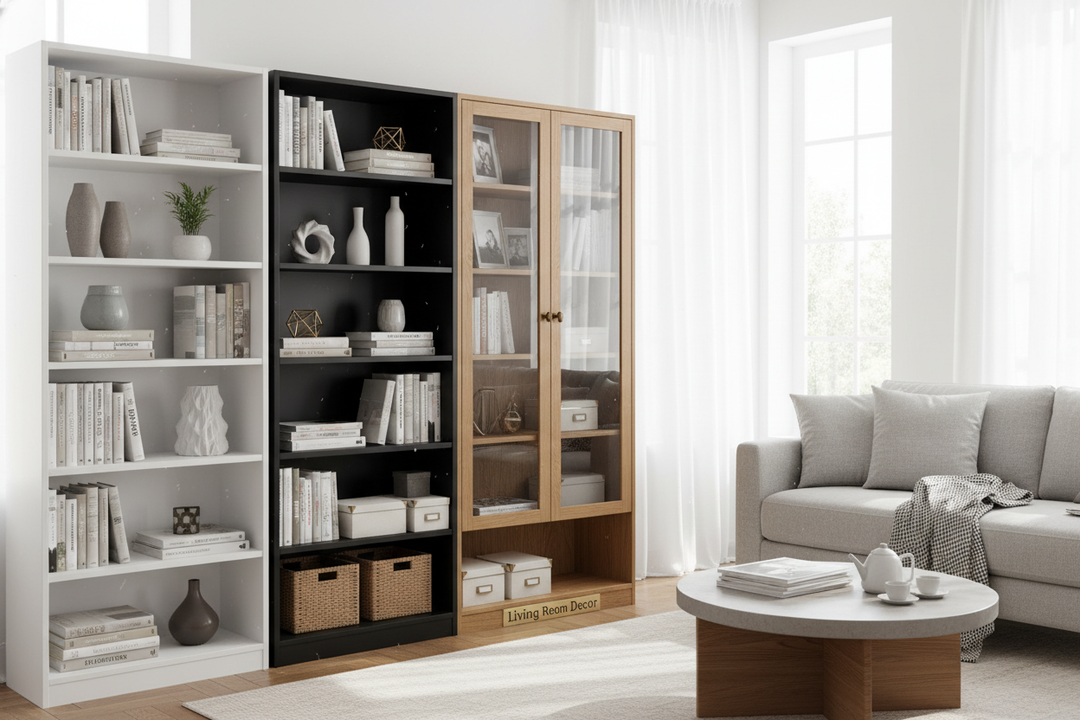 Open Shelves Are Dusty: Try a 24 inch wide bookcase with glass doors