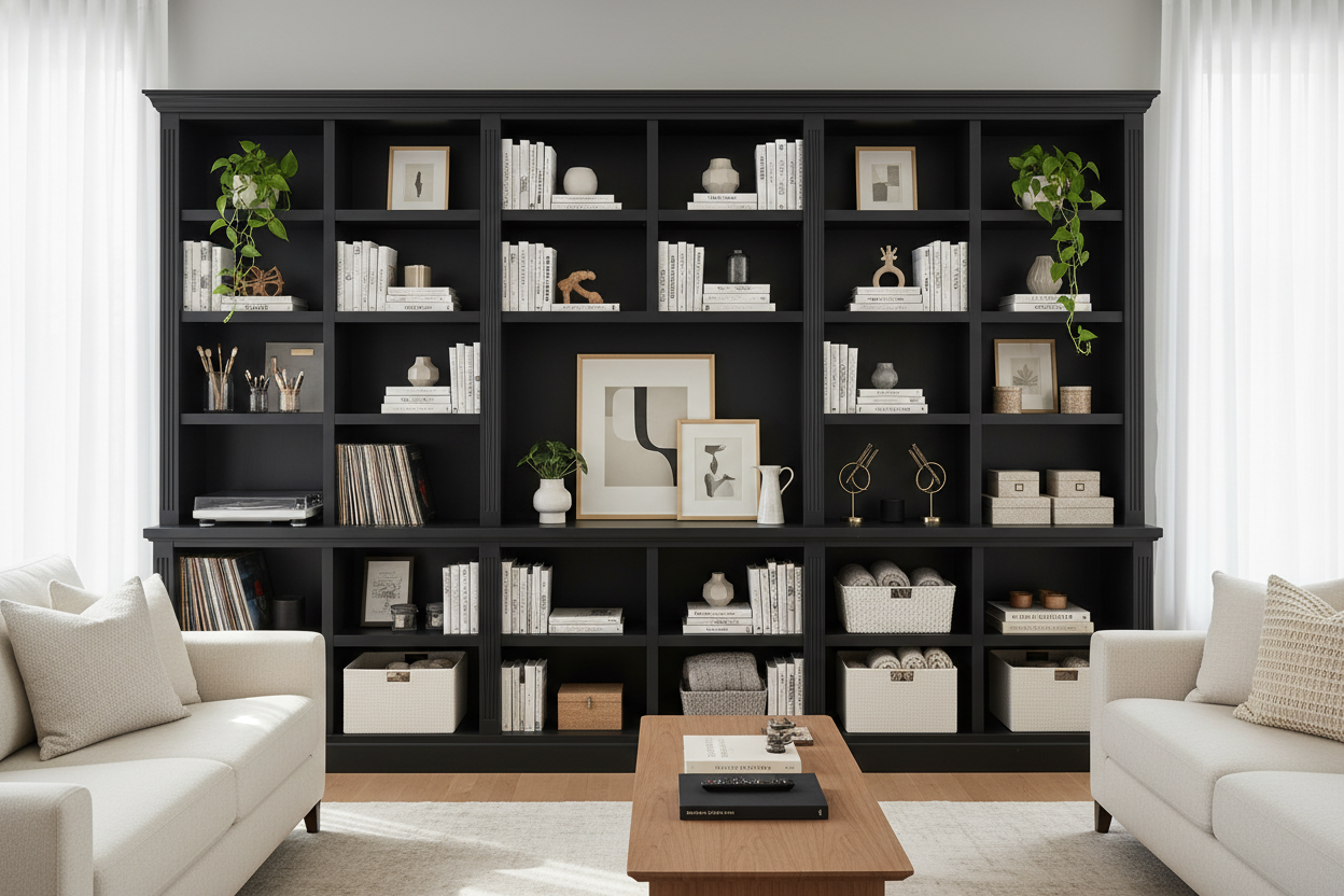 I Swapped My Cluttered Console for a 22 Inch Deep Bookcase