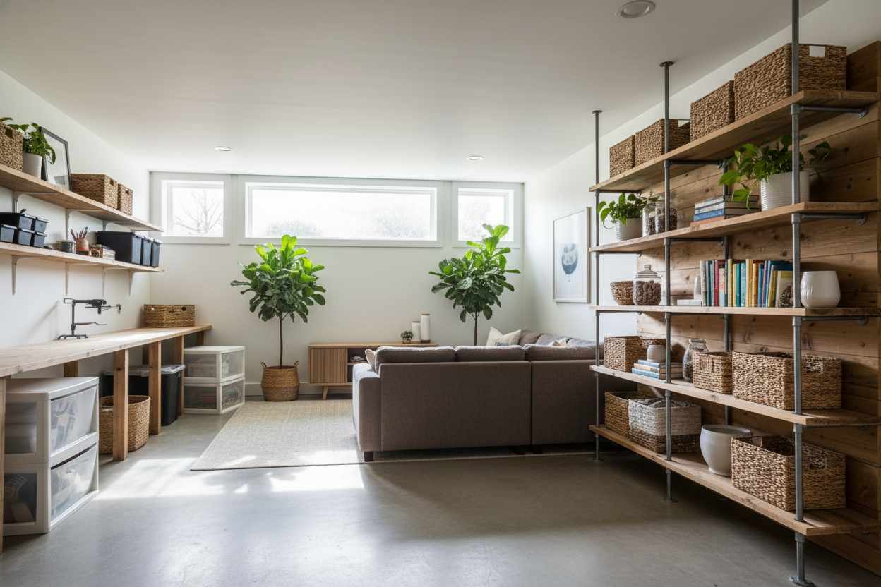 Why I Traded Plastic Racks for DIY Storage Shelves Basement Edition