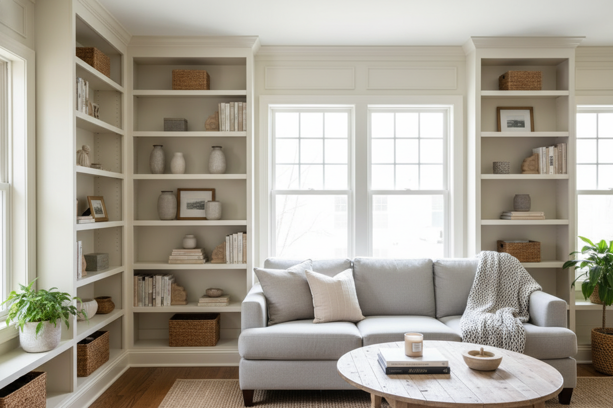 How I Made My Cheap DIY Shelving Look Like Expensive Built-Ins