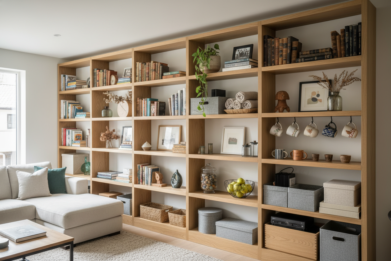 How Do You Style a Living Room Shelf When You Actually Own Stuff?