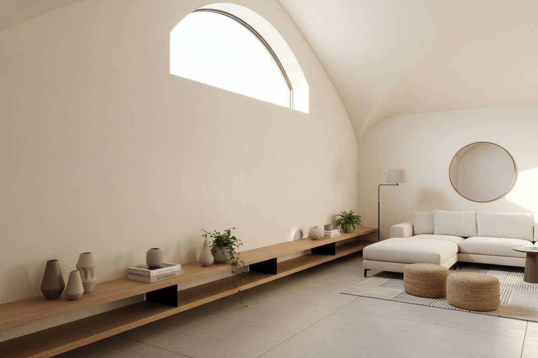 How a Low Floor Shelf for Living Room Made My Ceilings Look Taller
