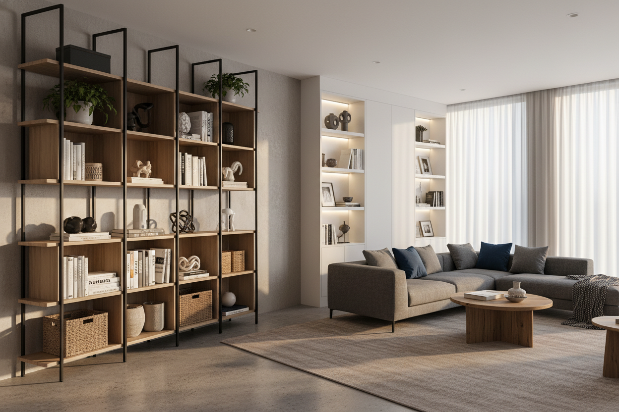 Are Free Standing Living Room Shelves Better Than Built-Ins?