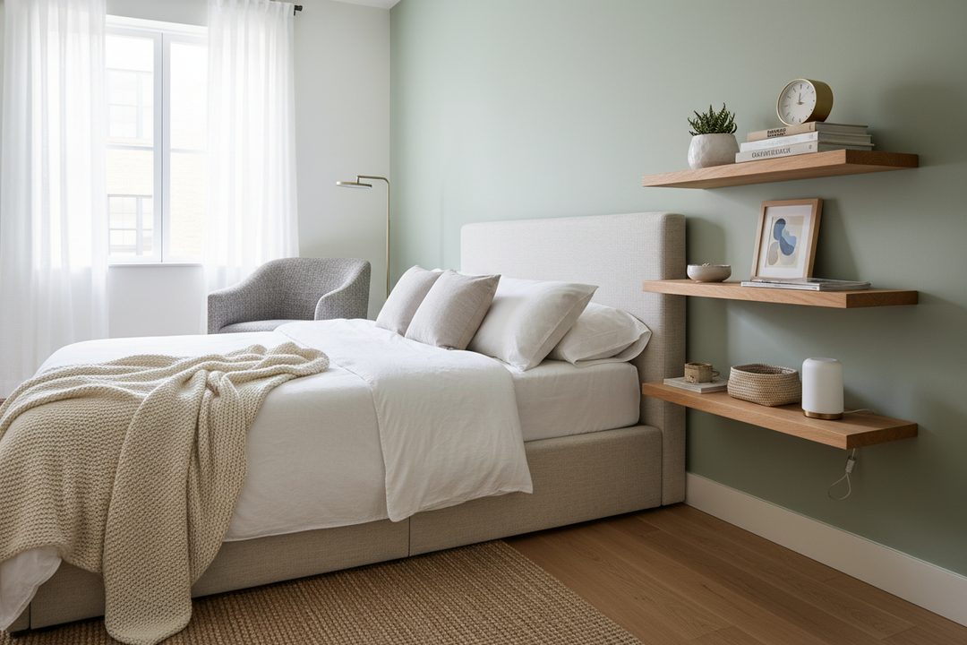I Ditched My Bulky Nightstand for Small Bedroom Shelving