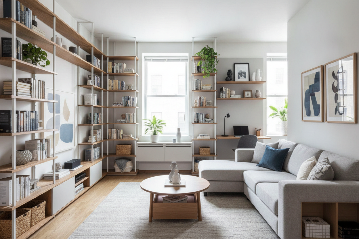 Your Small Apartment Shelves Are Eating Your Floor Plan