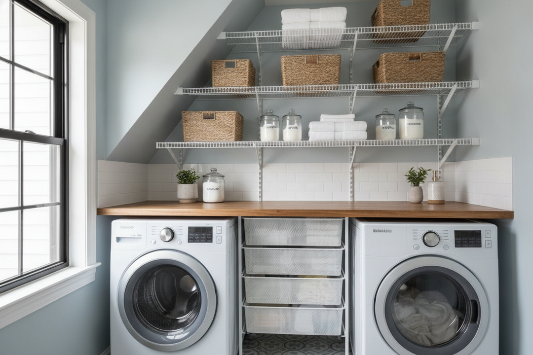 How a Basic Home Depot Laundry Shelf Saved My Awkward Space