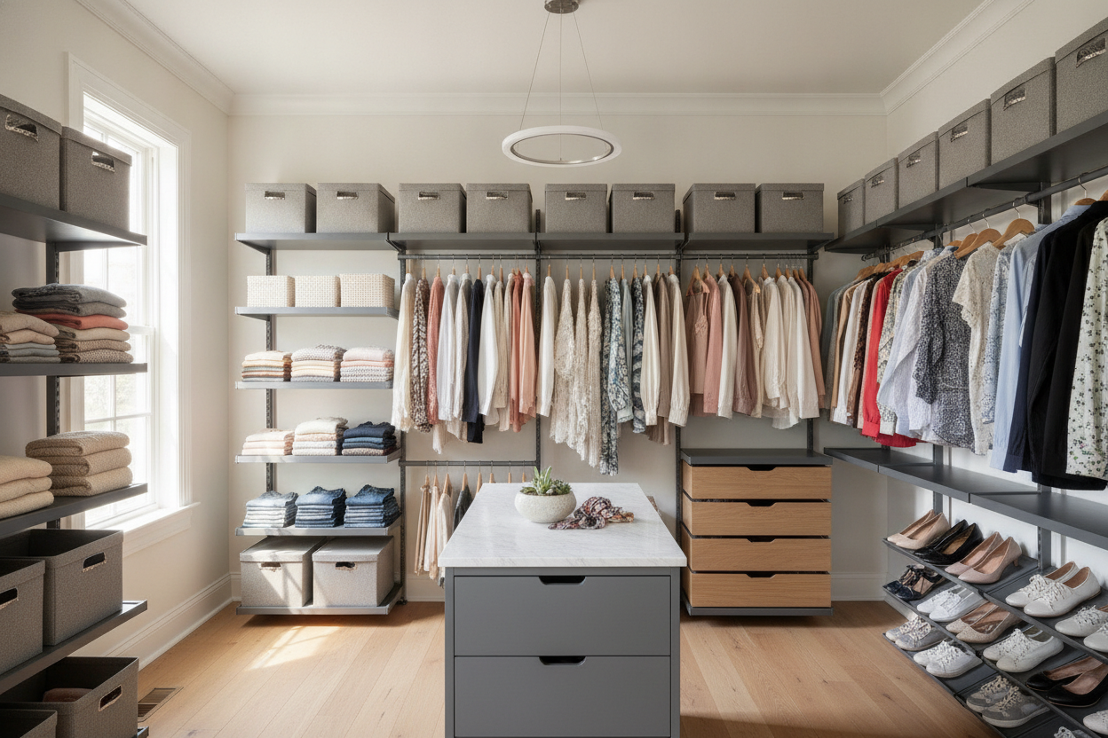 I Tamed My Disastrous Closet With Home Depot Stacking Shelves