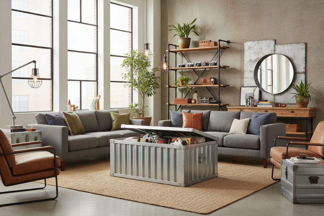 I Hide All My Living Room Clutter in a Home Depot Metal Container