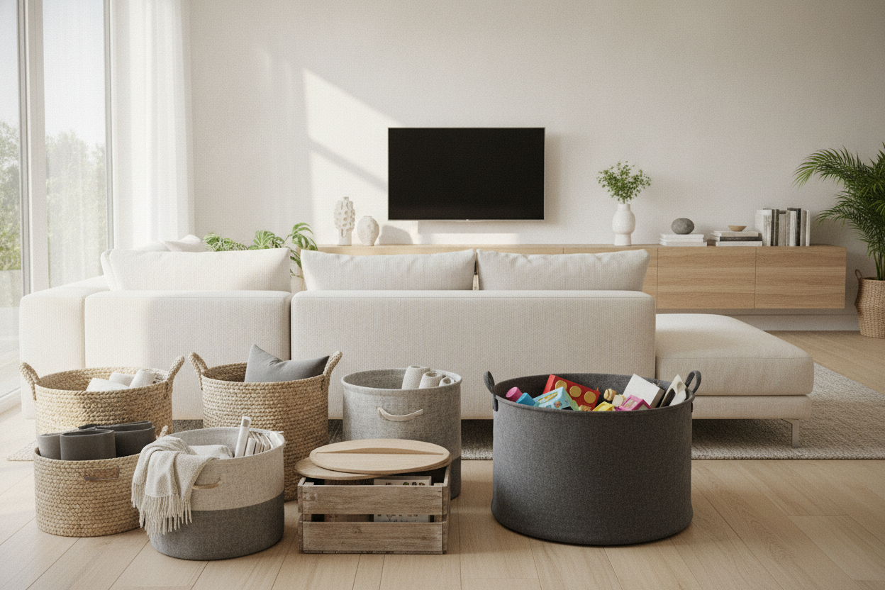 Your Clutter Needs a Floor Bin, Not Another Bookshelf