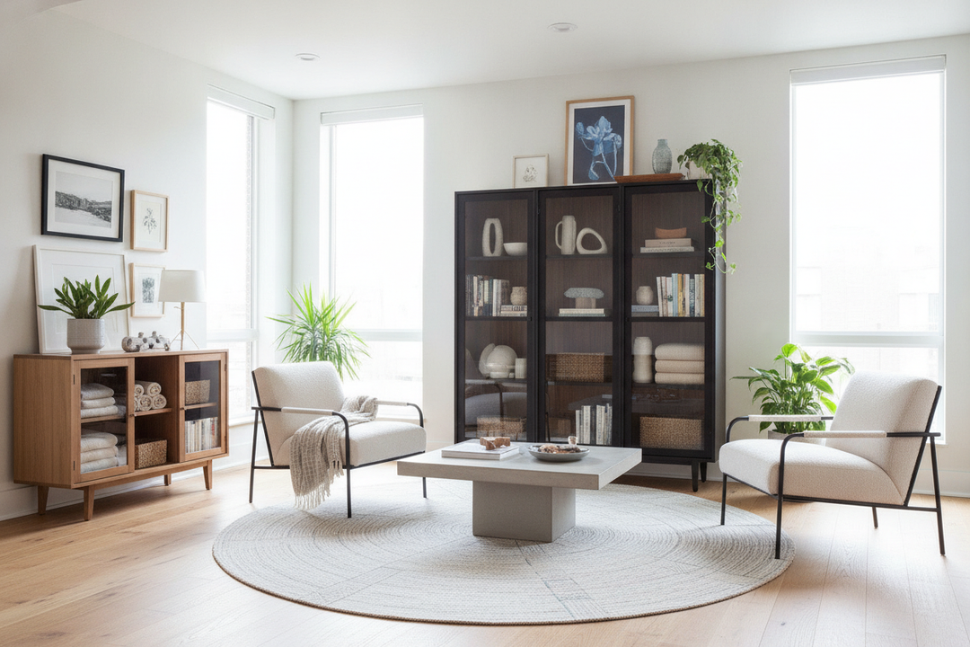 Your Heavy Furniture Is Ruining the Room (Try Storage With Glass)