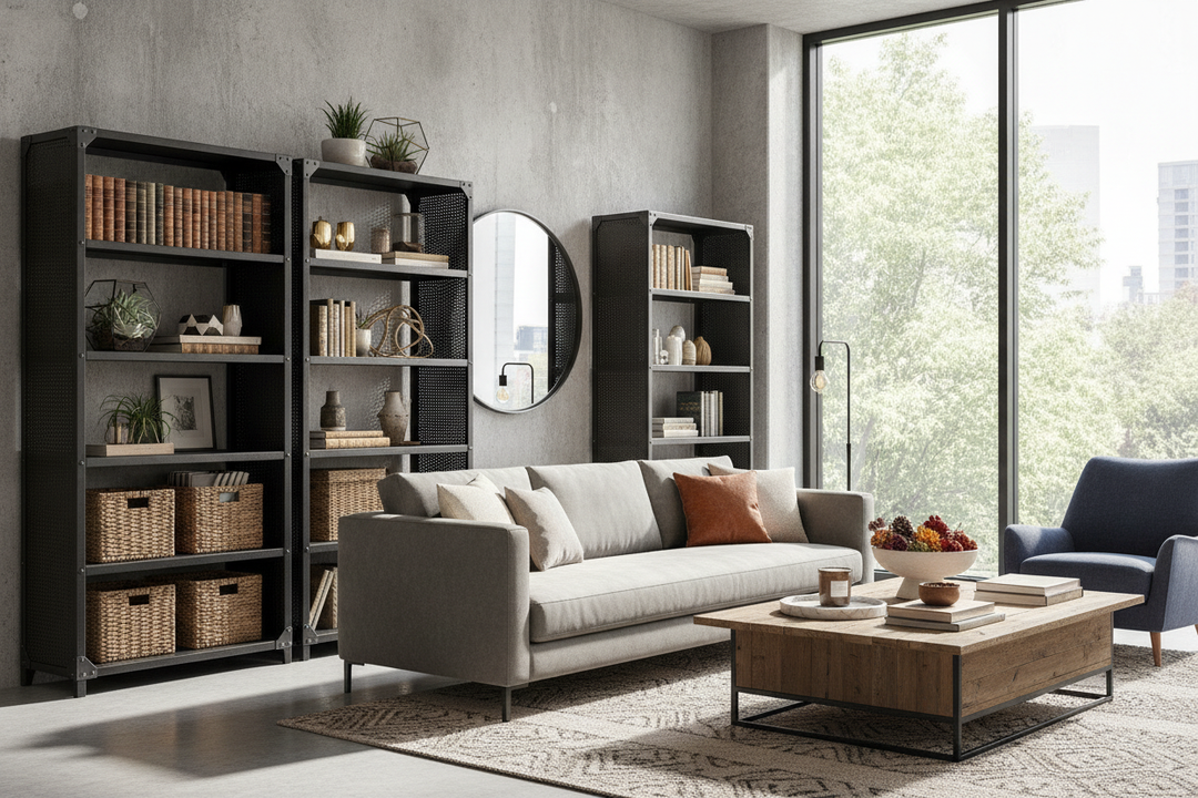 How I Made Ugly Industrial Storage Look Good in My Living Room