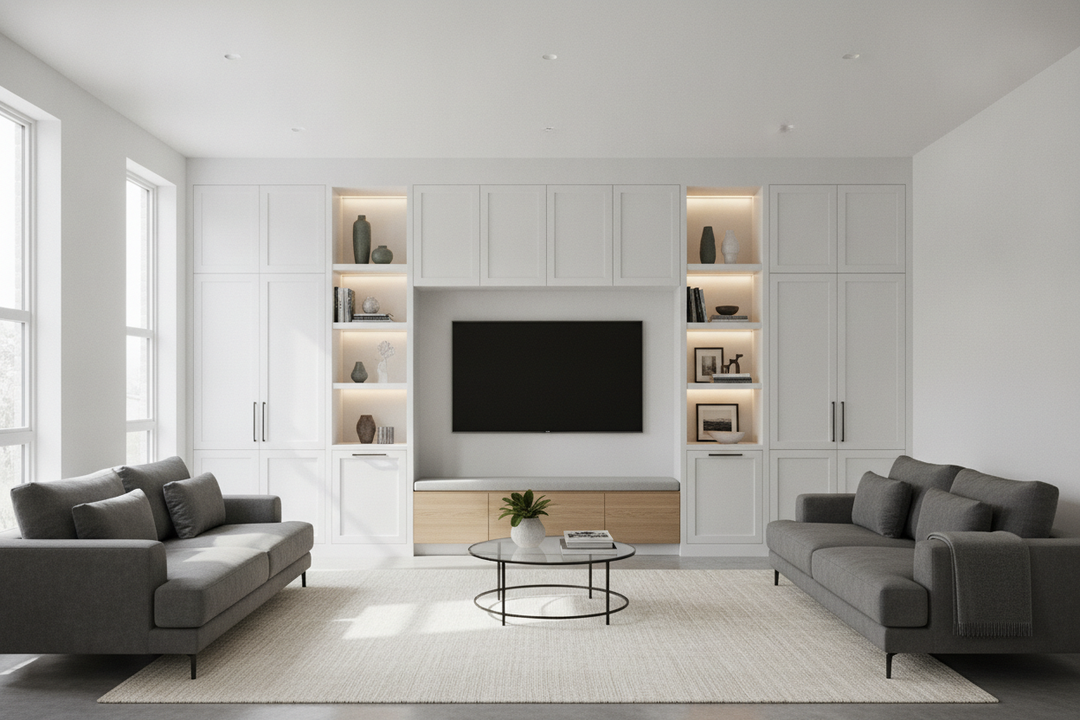 My Blank Wall Was Tragic: A Built In Cabinets Living Room Makeover