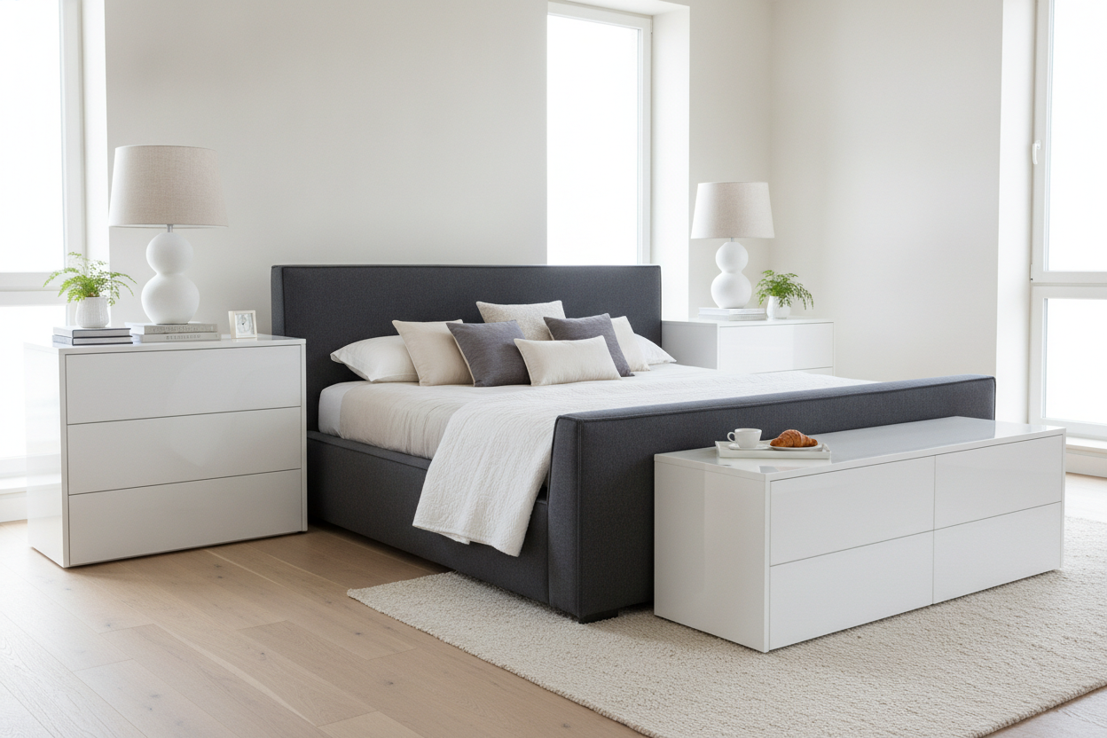 Why Your Heavy Bed Frame Needs Large White Bedside Cabinets