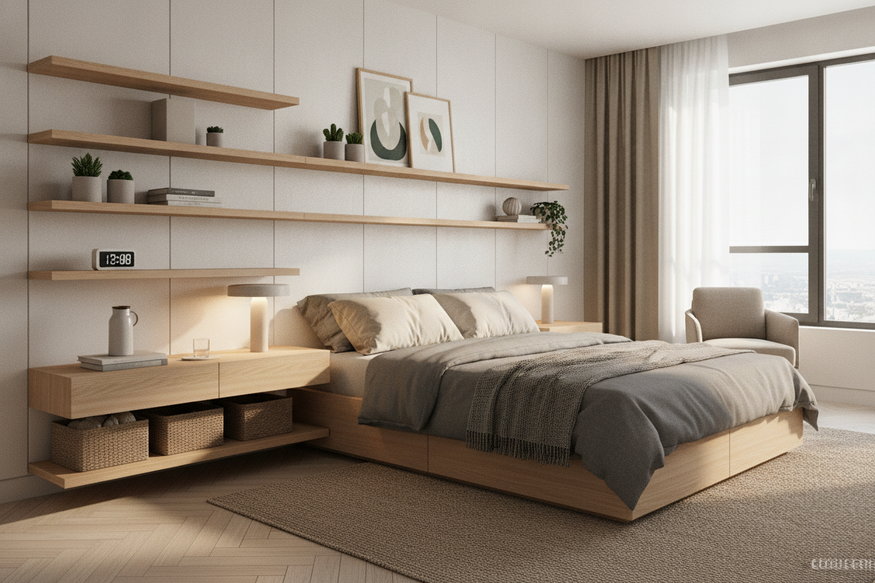 Your Bedroom Doesn't Need a Nightstand, It Needs Shelves for Bed
