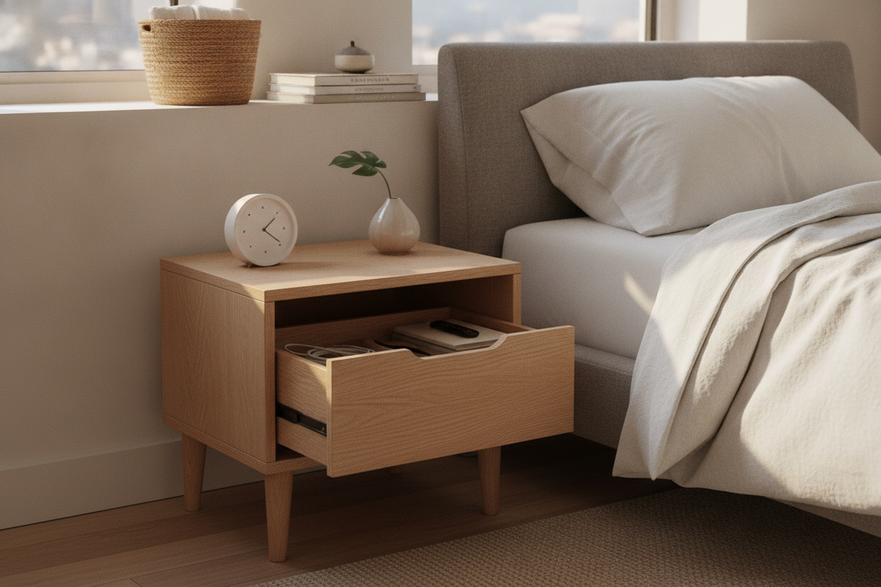 Can a Small Nightstand With Drawer Actually Hide Your Clutter?