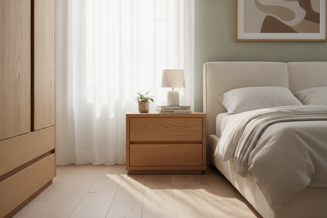 Why I Finally Splurged on a Real 2 Drawer Oak Nightstand
