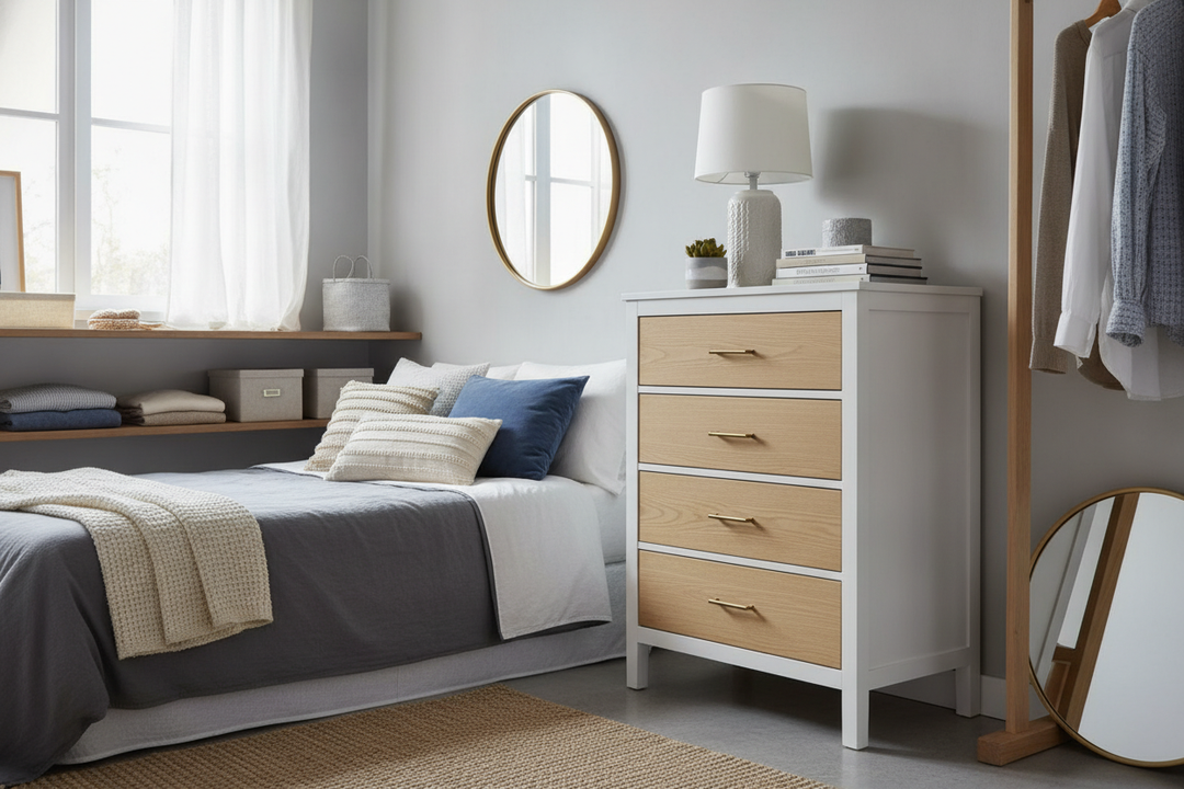 How a 5-Drawer Nightstand Saved My Closetless Bedroom