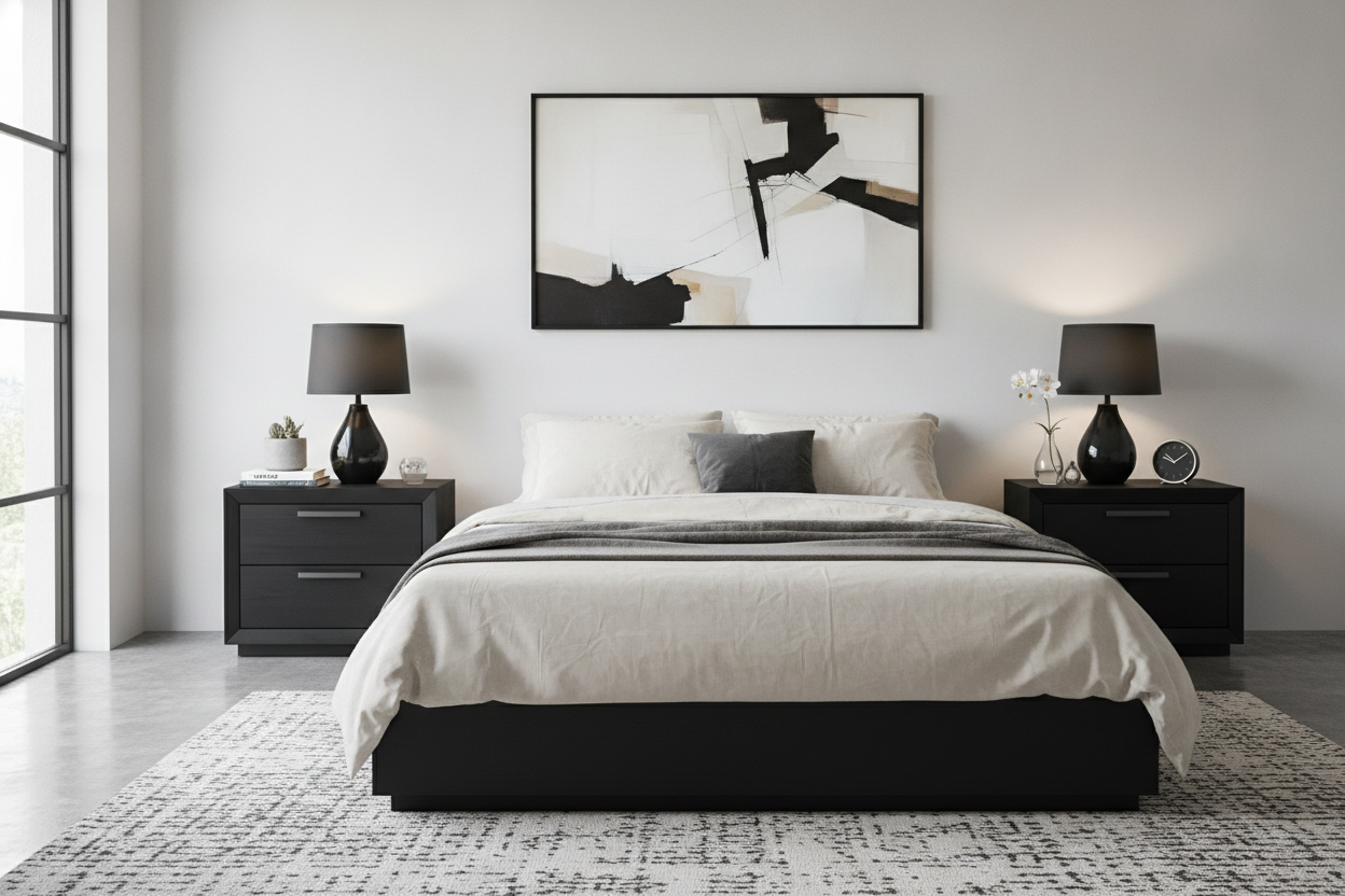 Why I Swapped Pale Wood for a Black Nightstands Set of 2