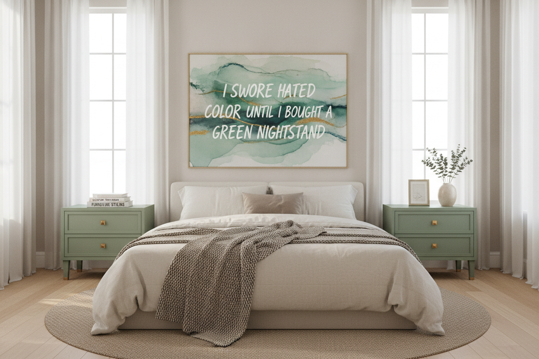 I Swore I Hated Color Until I Bought a Green Nightstand