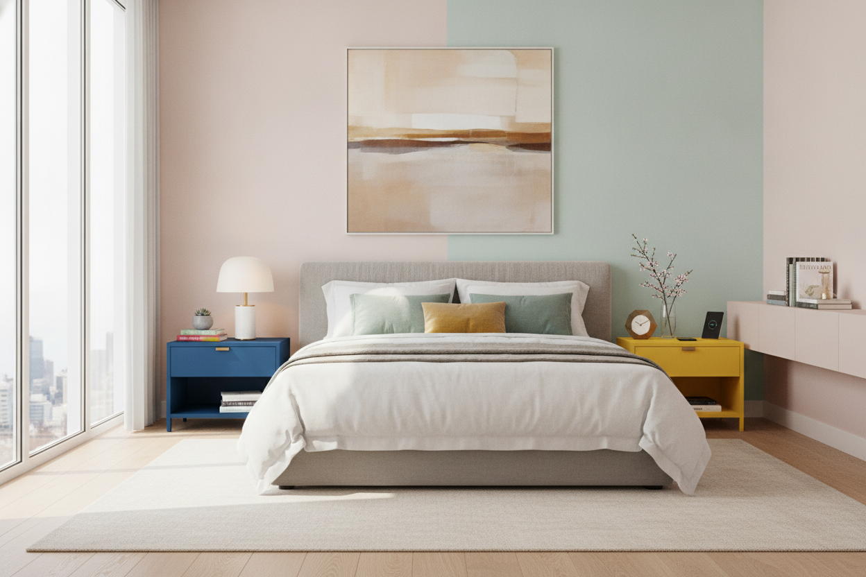 I Cured My Beige Fatigue With a Single Colored Nightstand