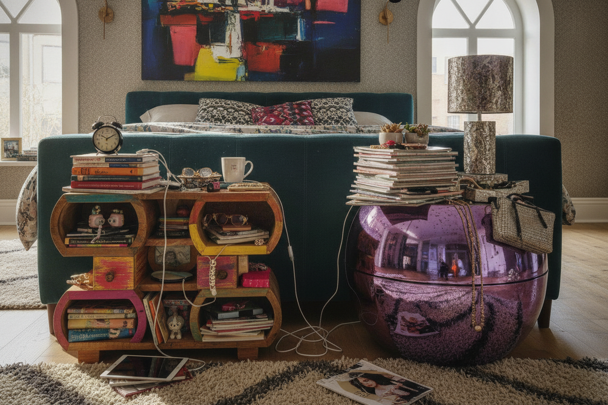 Can Funky Nightstands Actually Hold All Your Bedside Clutter?