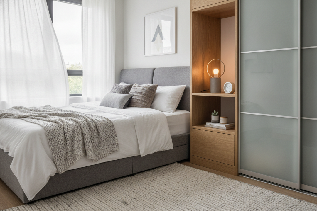 How I Fit a Space-Saving Nightstand Into a Ridiculously Small Gap