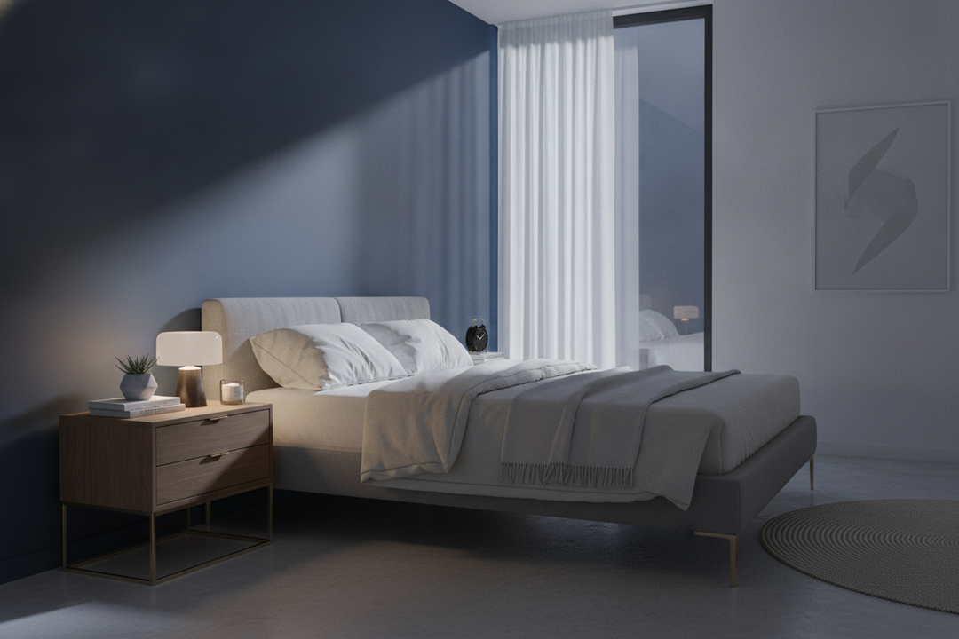 How a Metal Leg Nightstand Fixed My Boxy, Overcrowded Bedroom