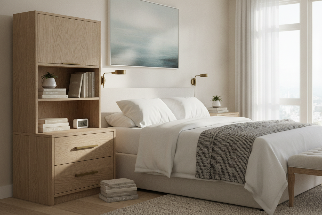 Stop Piling Books on the Floor: Get a Nightstand Hutch Instead