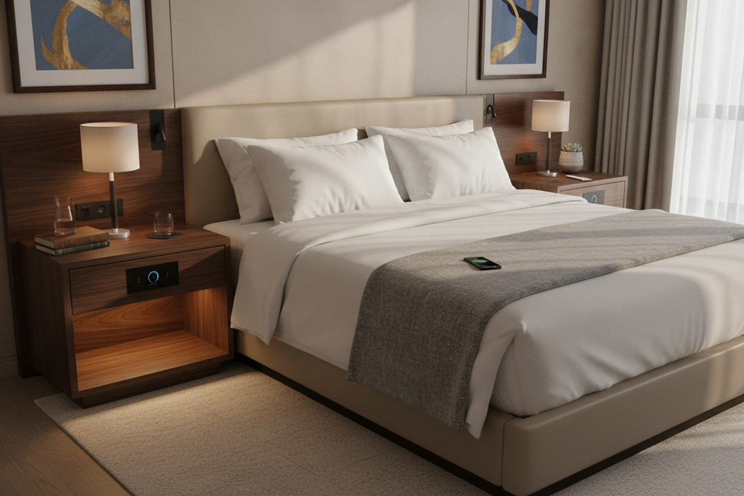 I Finally Upgraded to Hotel Nightstands (And My Cords Are Gone)