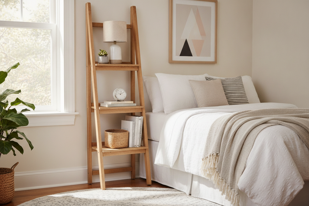 Why Your Awkward Bedroom Corner Needs a Ladder Nightstand