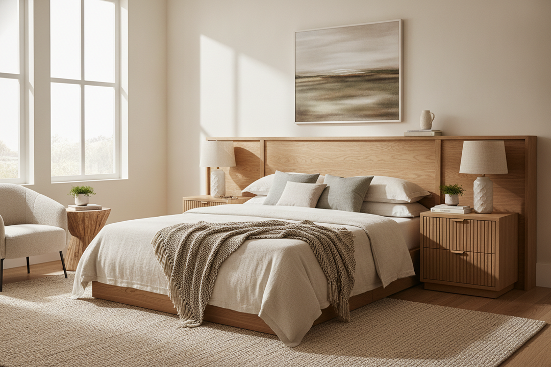 I Faked Custom Woodwork With a Nathan James Fluted Nightstand
