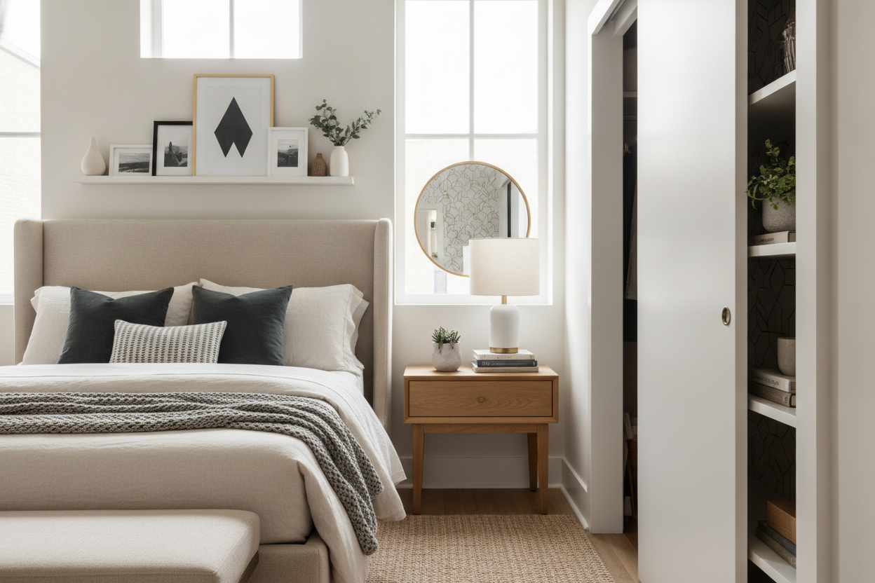 I Squeezed a 13 Inch Wide Nightstand Into My Awkward Bedroom Gap