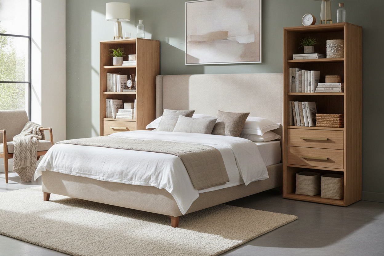I Hid My Mess By Upgrading to Tall Nightstands With Storage