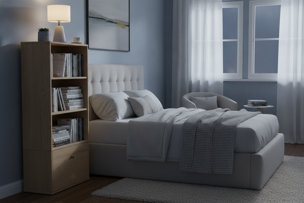Your Book Habit Demands a Tall Bookshelf Nightstand (Trust Me)