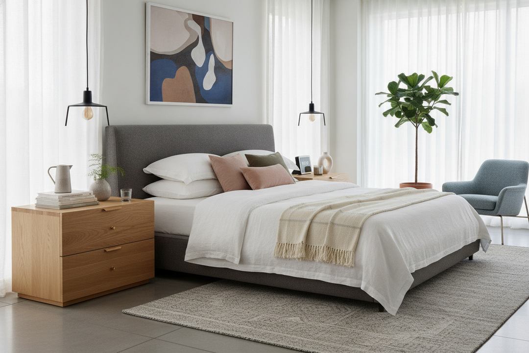 How to Style Natural Wood Nightstands Without the 'Cabin' Vibe