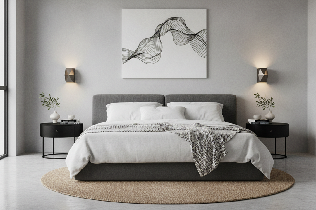 Your Bedroom Has Too Many Rectangles (Try a Black Circle Nightstand)