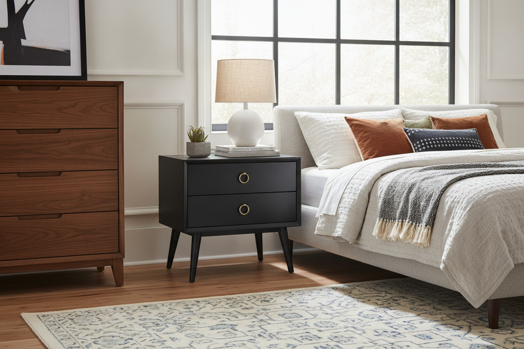 Too Much Walnut? Why You Need a Black Mid Century Nightstand