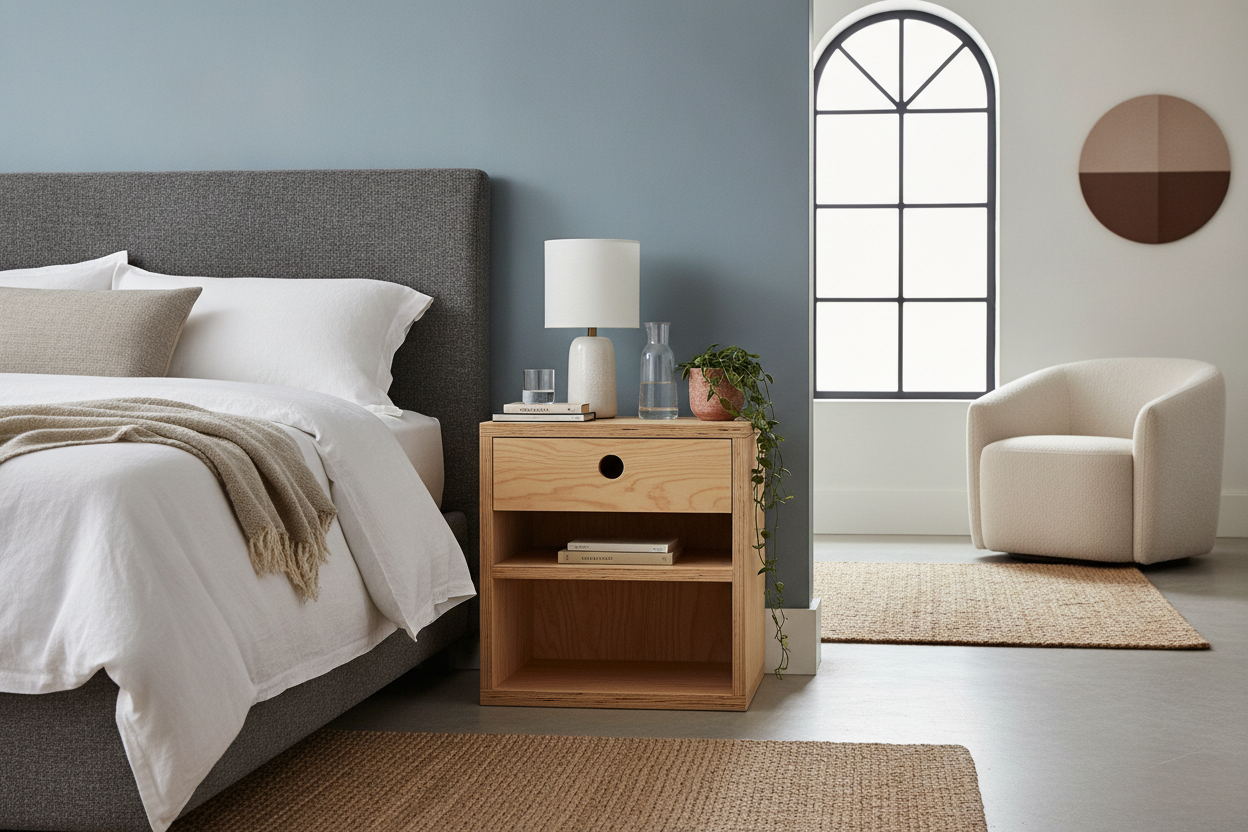 I Swapped My Heavy Oak Table for a Plywood Nightstand