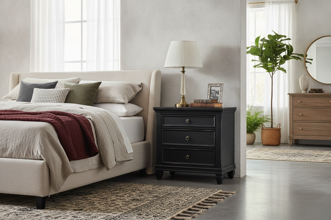 I Bought an Ashley Furniture Black Nightstand for My Vintage Room