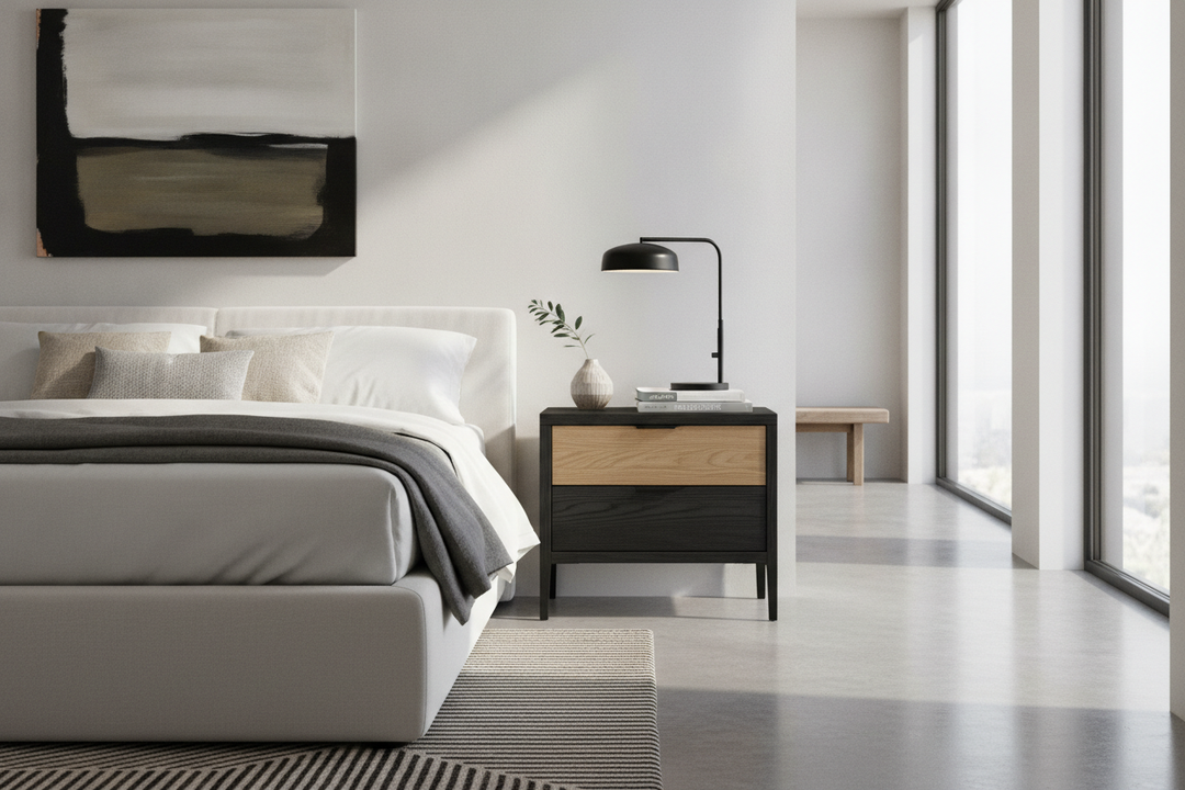 Does a Black and Natural Wood Nightstand Actually Match Anything?