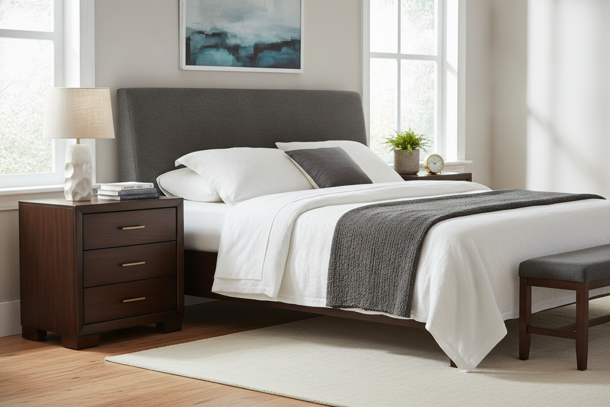Why I Gave Up on Eclectic Decor for a Dark Wood Nightstand Set