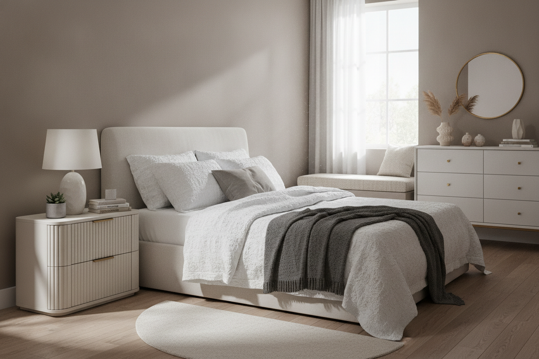 How a Target Curved Nightstand Softened My Stiff, Boxy Bedroom