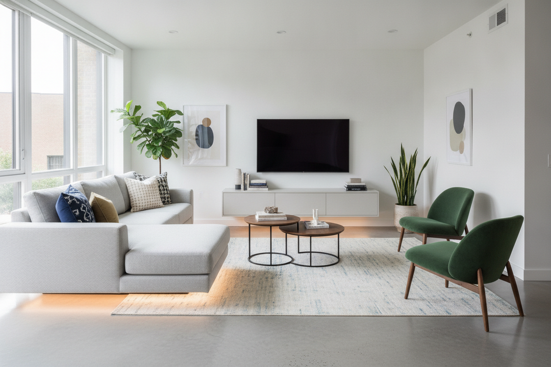 Why I Float Modern Furniture for Small Living Room Layouts