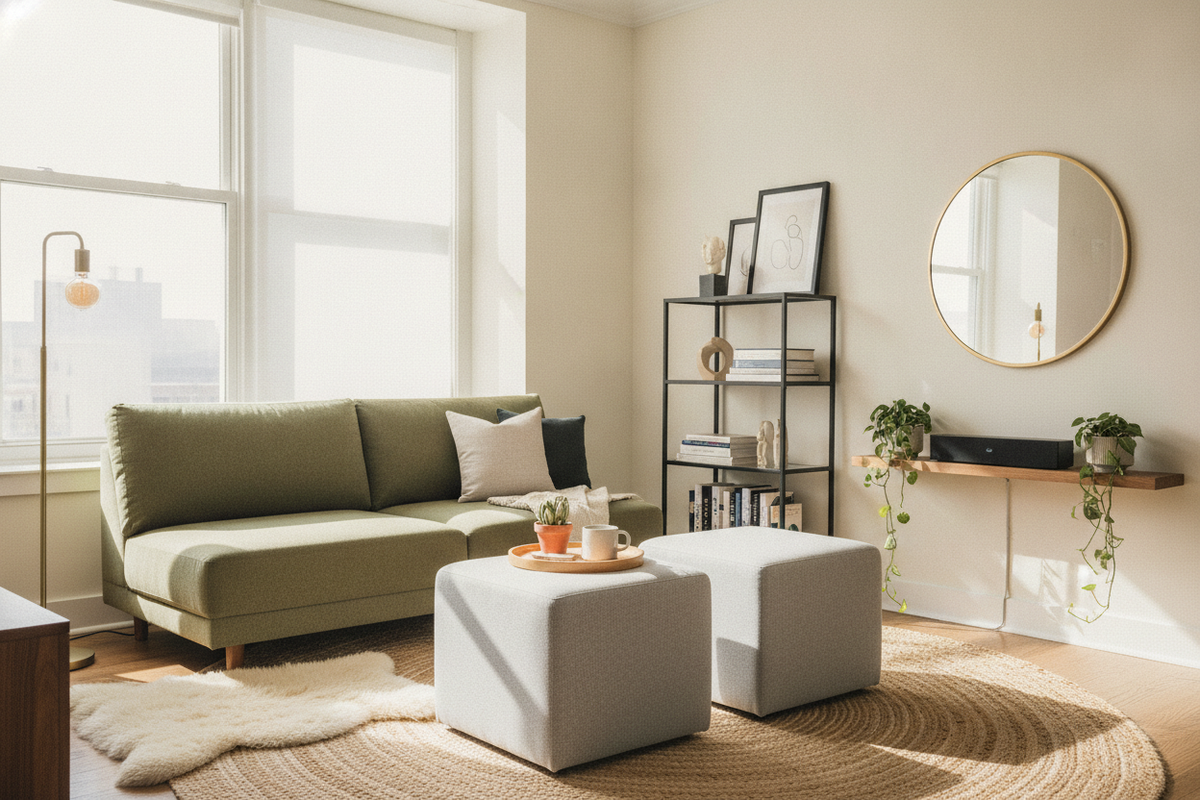 Stop Trying to Decorate Small Living Room Apartment Spaces Like a House