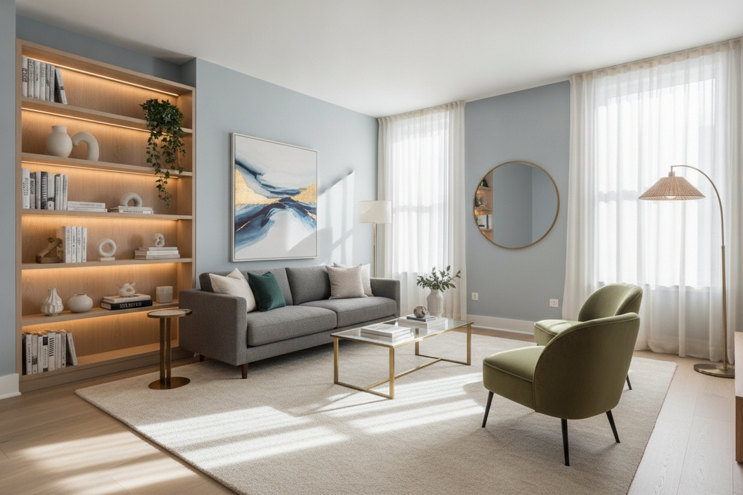 Stop Using Tiny Rugs (And Other Ideas for Small Living Areas)