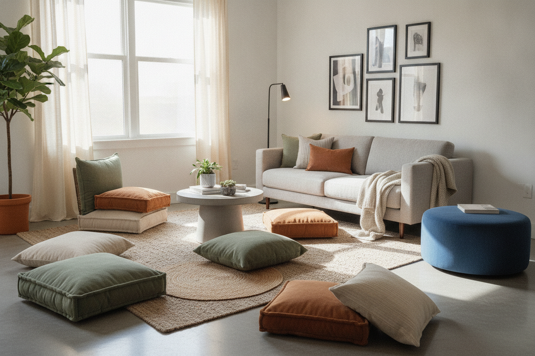 Are Floor Cushions Actually Good Seating Ideas for Living Room Spaces?