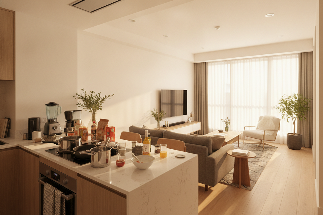 The Big Flaw in Small House Small Open Kitchen Living Room Design